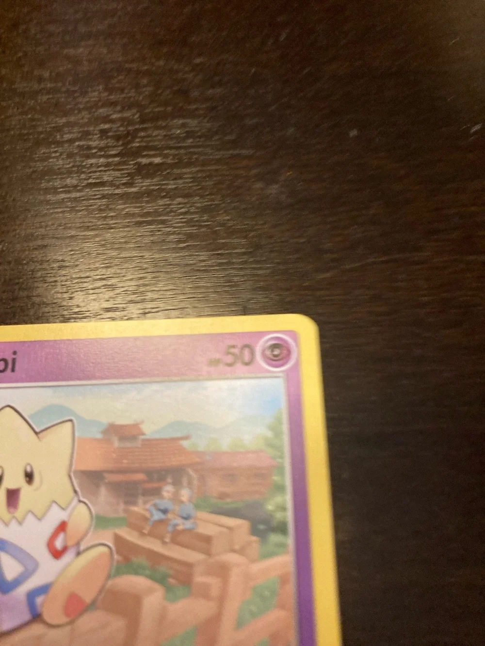 Pokemon Togepi Card - Purple Art with Yellow Frame